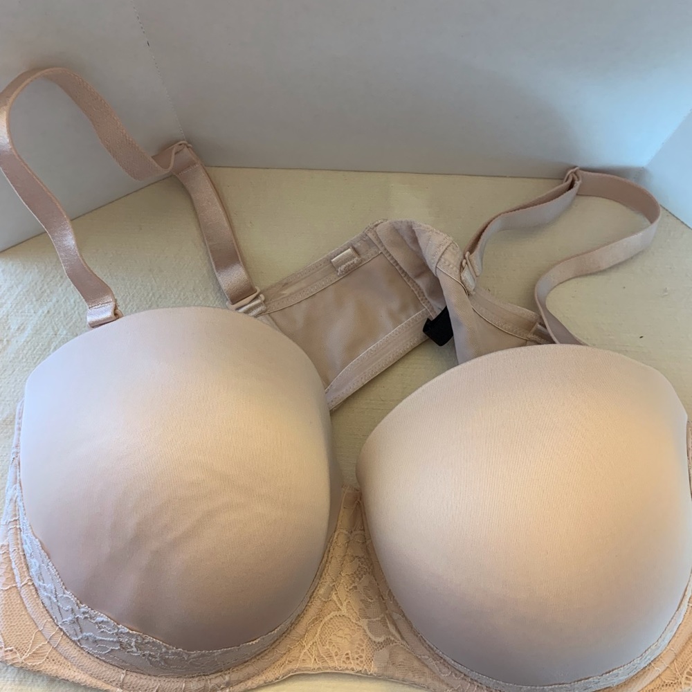 Torrid Curve Beige with Lace Removable Straps Padded Bra